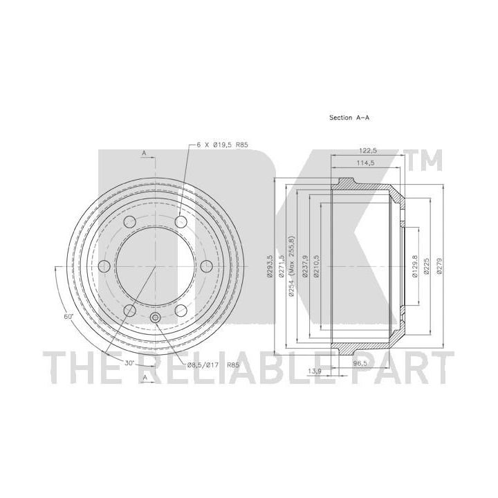 Stabdžių būgnas NK 262306
