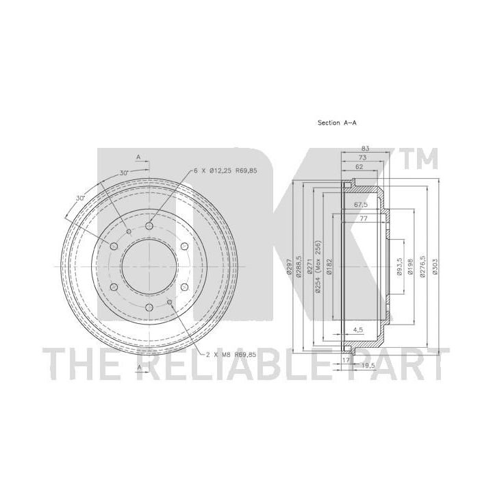 Stabdžių būgnas NK 263001