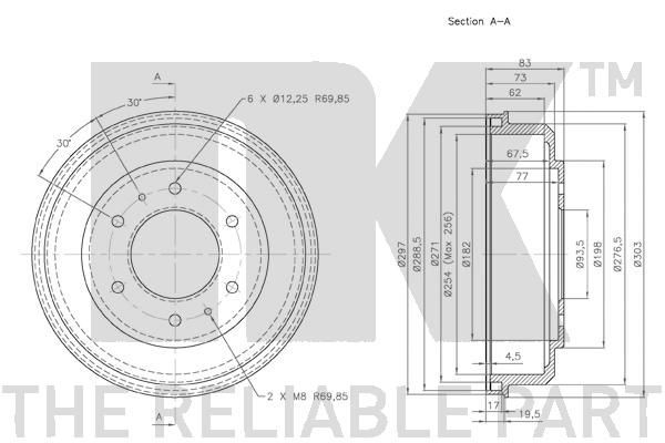 Stabdžių būgnas NK 263001