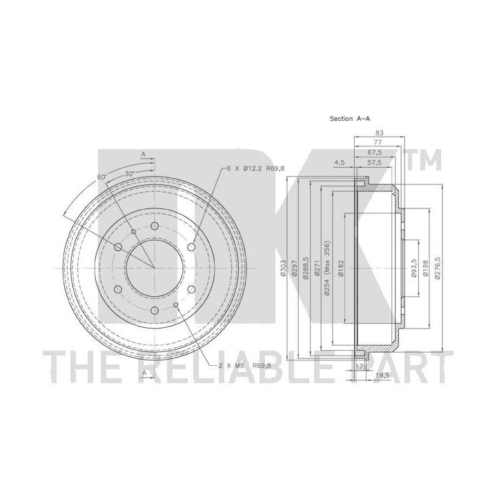 Stabdžių būgnas NK 263401
