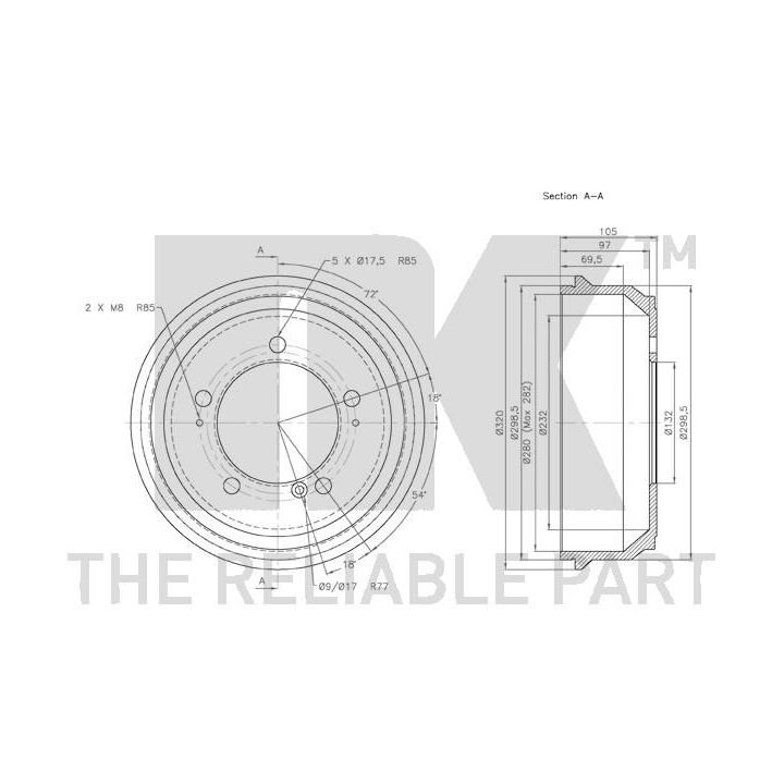 Stabdžių būgnas NK 263602