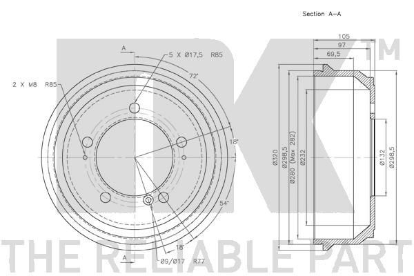 Stabdžių būgnas NK 263602