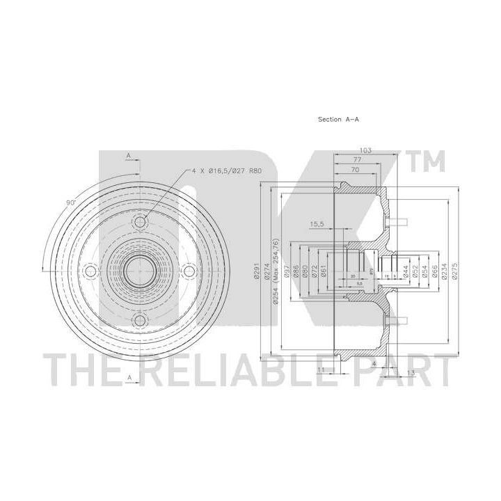 Stabdžių būgnas NK 263902