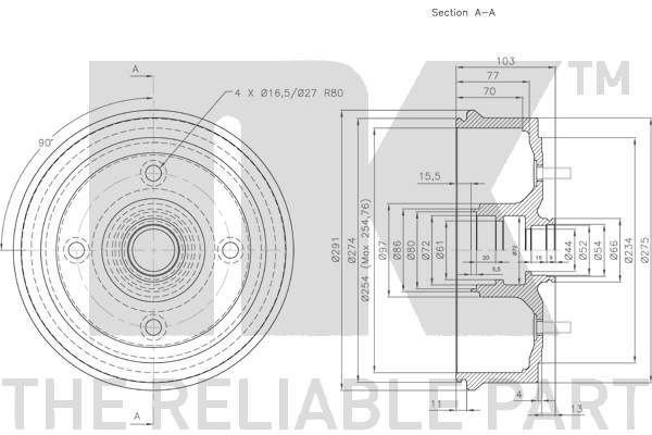 Stabdžių būgnas NK 263902