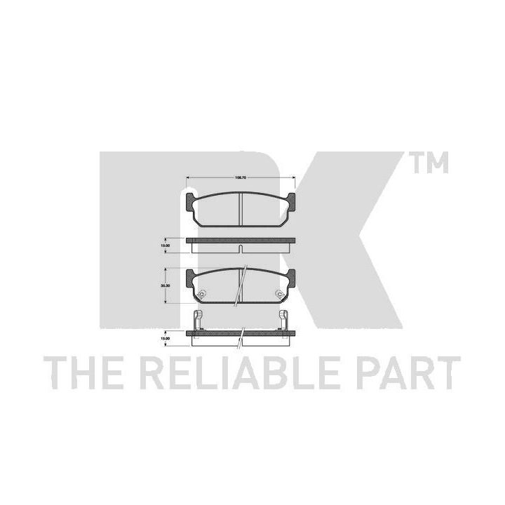 Stabdžių trinkelių rinkinys, diskinis stabdys NK 222248