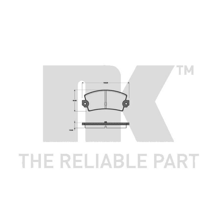 Stabdžių trinkelių rinkinys, diskinis stabdys NK 222341