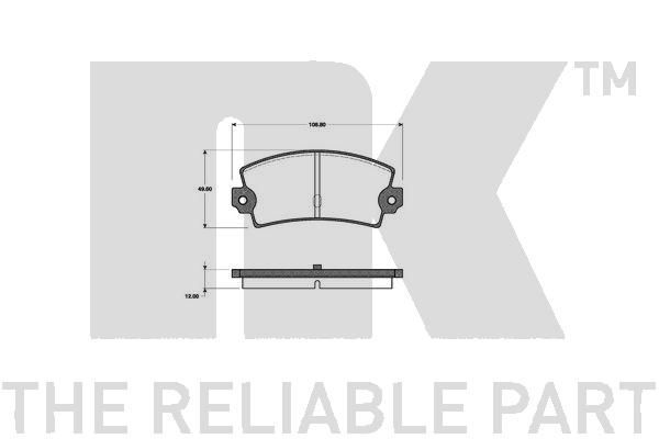 Stabdžių trinkelių rinkinys, diskinis stabdys NK 222341
