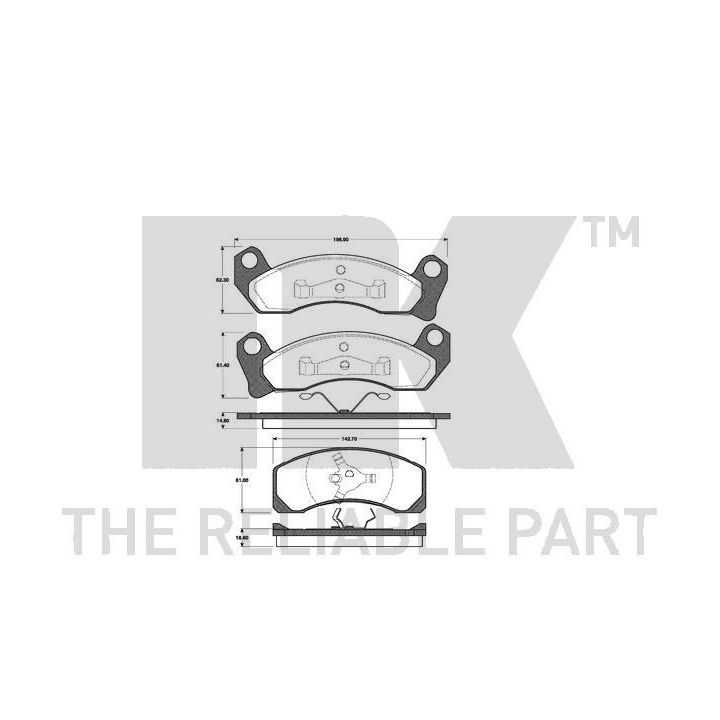 Stabdžių trinkelių rinkinys, diskinis stabdys NK 222523