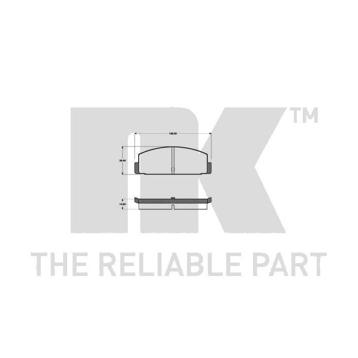 Stabdžių trinkelių rinkinys, diskinis stabdys NK 223014