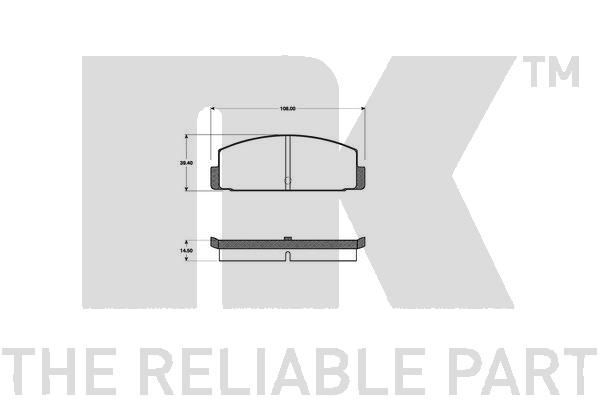 Stabdžių trinkelių rinkinys, diskinis stabdys NK 223014