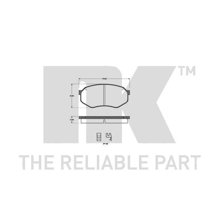 Stabdžių trinkelių rinkinys, diskinis stabdys NK 223216