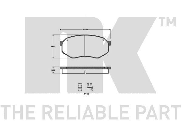 Stabdžių trinkelių rinkinys, diskinis stabdys NK 223216