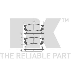 Stabdžių trinkelių rinkinys, diskinis stabdys NK 223217