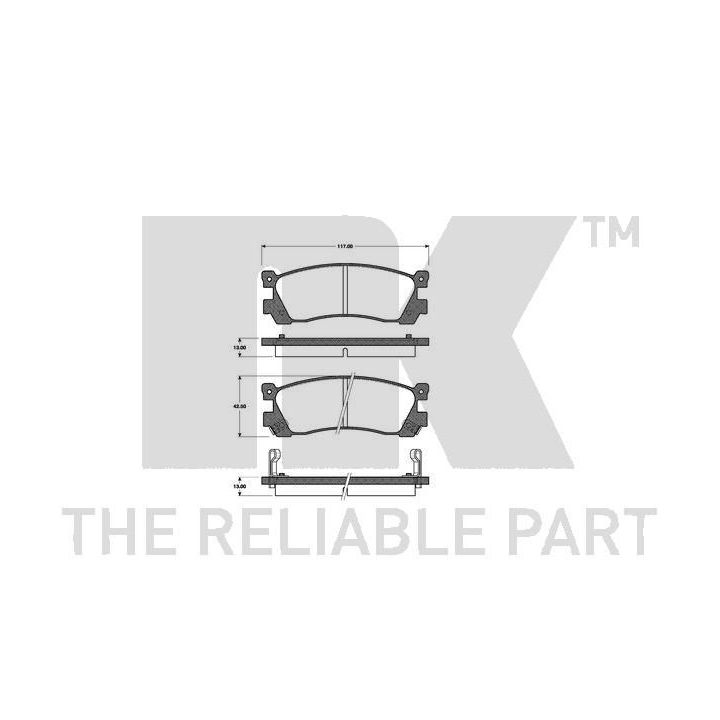 Stabdžių trinkelių rinkinys, diskinis stabdys NK 223217