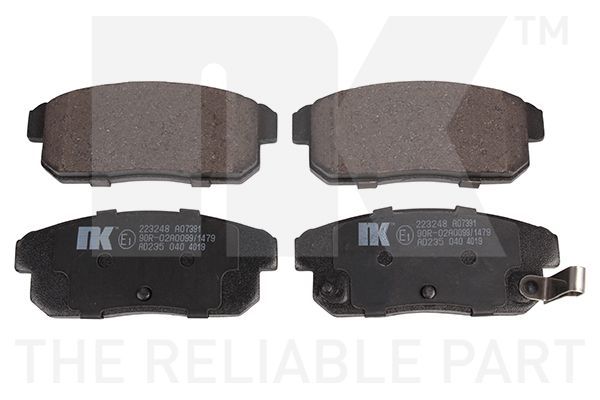 Stabdžių trinkelių rinkinys, diskinis stabdys NK 223248