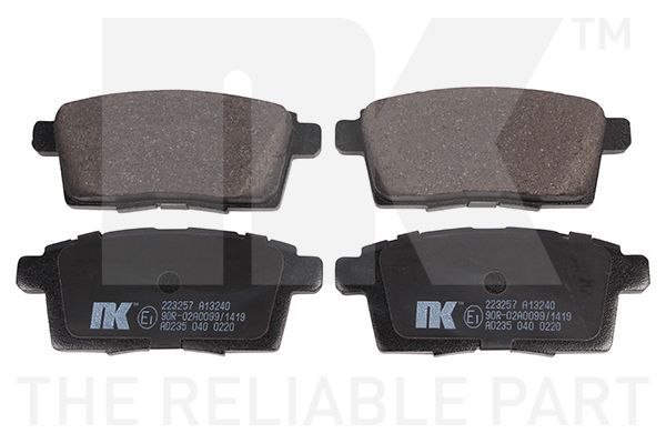 Stabdžių trinkelių rinkinys, diskinis stabdys NK 223257