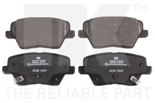 Stabdžių trinkelių rinkinys, diskinis stabdys NK 223460