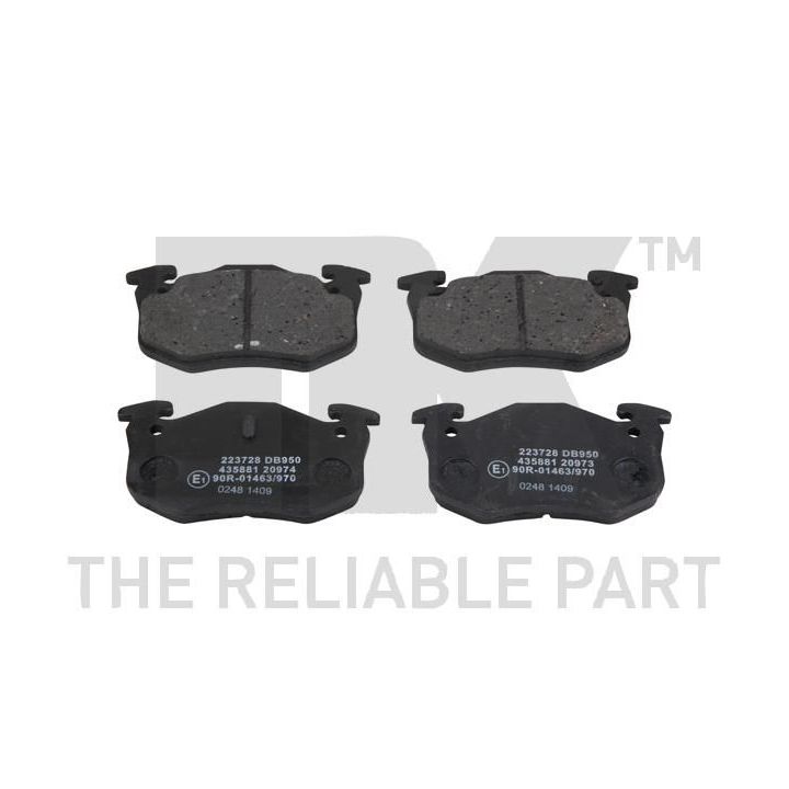 Stabdžių trinkelių rinkinys, diskinis stabdys NK 223728