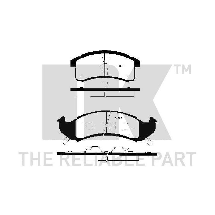 Stabdžių trinkelių rinkinys, diskinis stabdys NK 229213