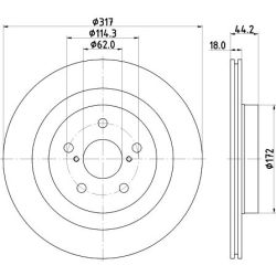 Stabdžių diskas HELLA 8DD 355 134-961