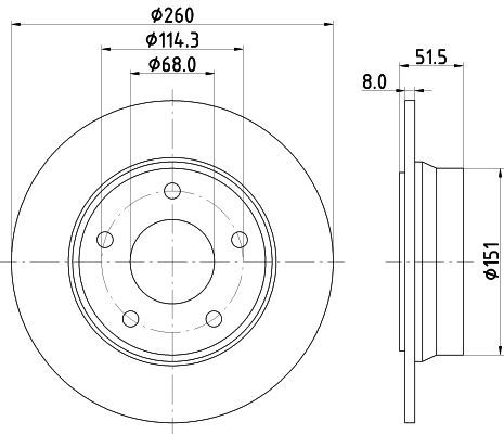 Stabdžių diskas HELLA 8DD 355 135-081