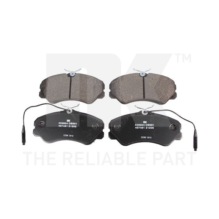 Stabdžių trinkelių rinkinys, diskinis stabdys NK 229954