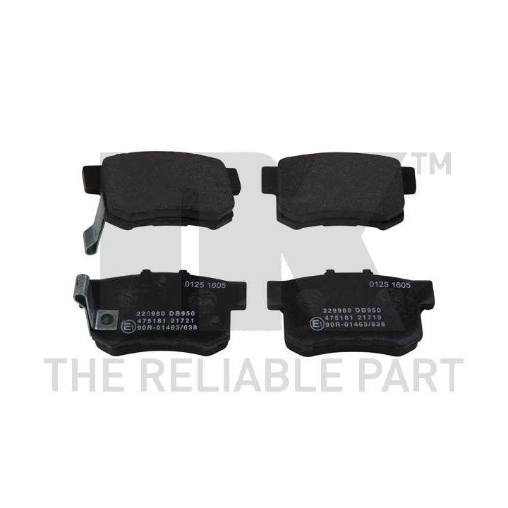 Stabdžių trinkelių rinkinys, diskinis stabdys NK 229980