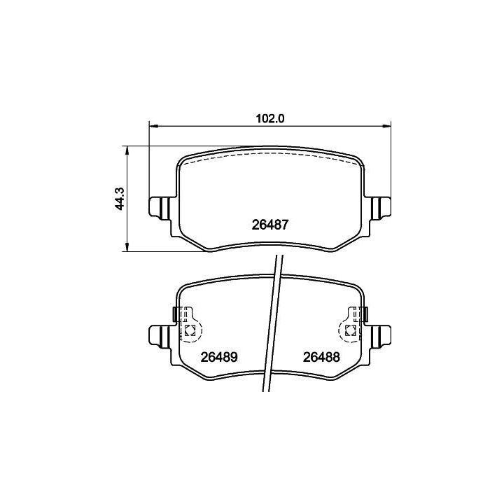 Stabdžių trinkelių rinkinys, diskinis stabdys HELLA 8DB 355 042-851