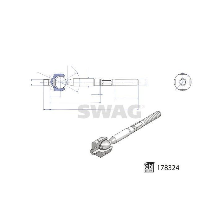 Vidinė skersinė vairo trauklė SWAG 33 10 4469