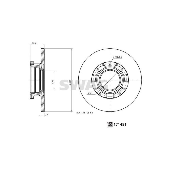 Stabdžių diskas SWAG 33 10 0909