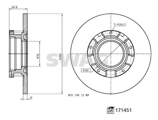 Stabdžių diskas SWAG 33 10 0909