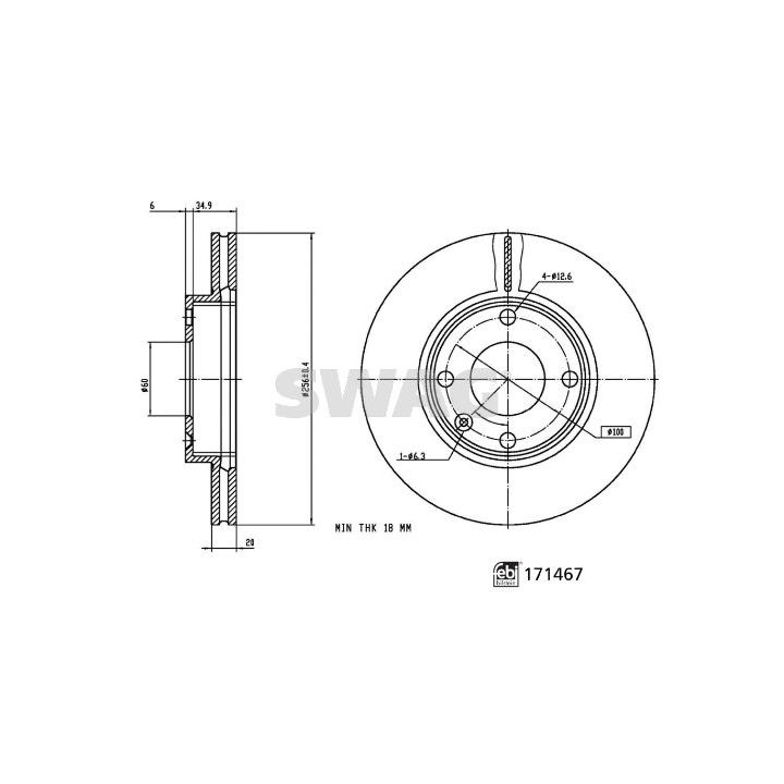 Stabdžių diskas SWAG 33 10 0914