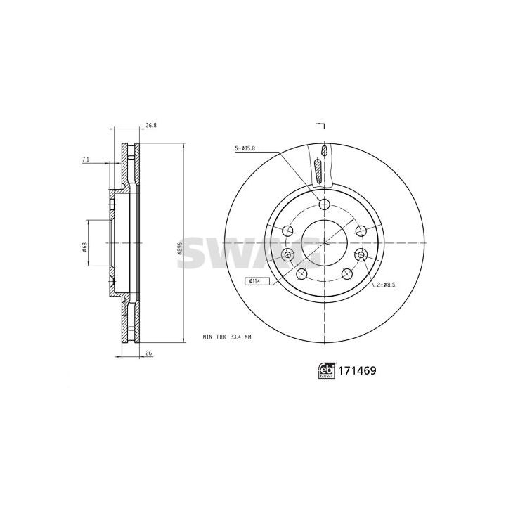 Stabdžių diskas SWAG 33 10 0915