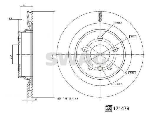Stabdžių diskas SWAG 33 10 0918