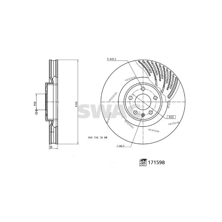Stabdžių diskas SWAG 33 10 0963