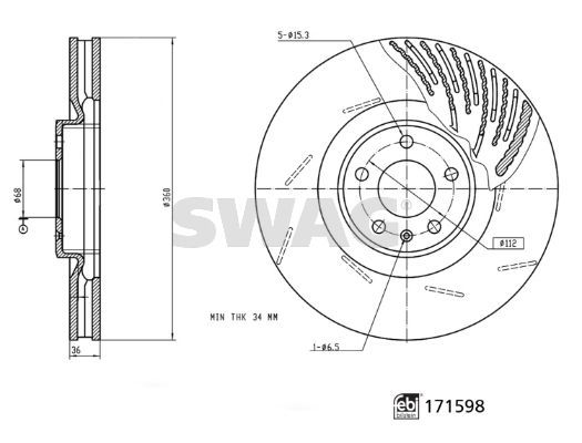 Stabdžių diskas SWAG 33 10 0963