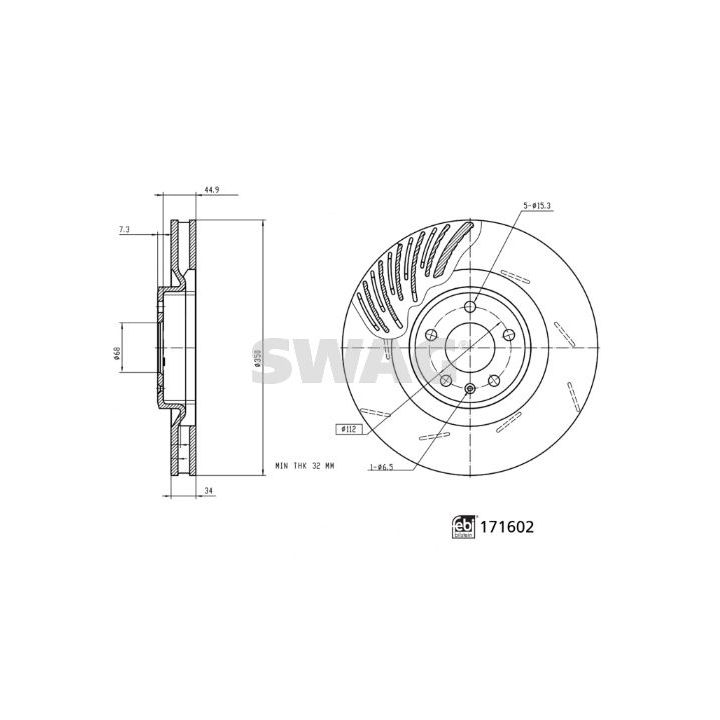 Stabdžių diskas SWAG 33 10 0966