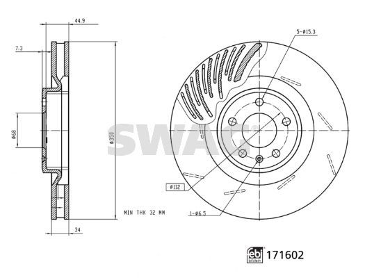 Stabdžių diskas SWAG 33 10 0966