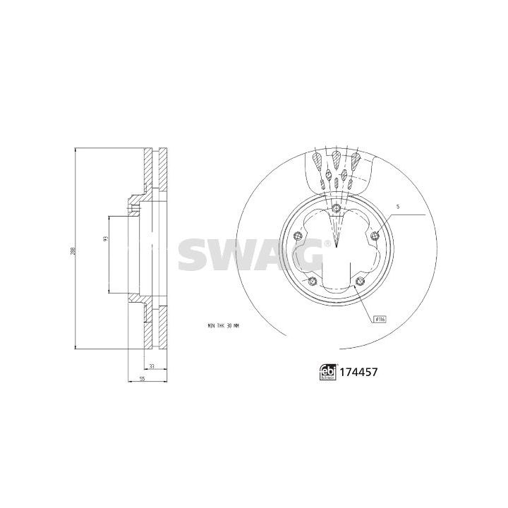 Stabdžių diskas SWAG 33 10 2209