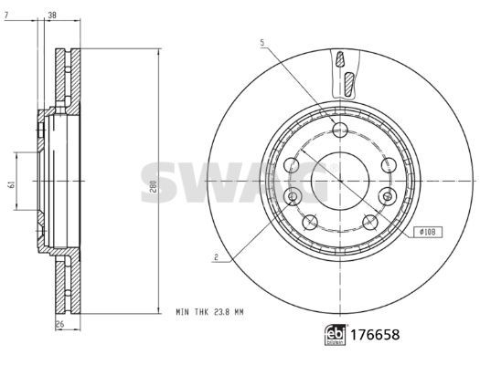 Stabdžių diskas SWAG 33 10 3665