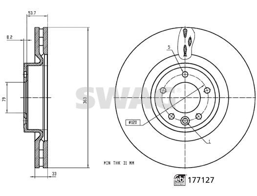 Stabdžių diskas SWAG 33 10 3918