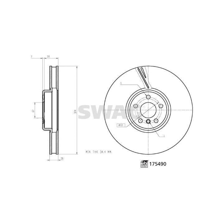 Stabdžių diskas SWAG 33 10 5203