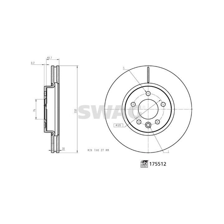 Stabdžių diskas SWAG 33 10 5220