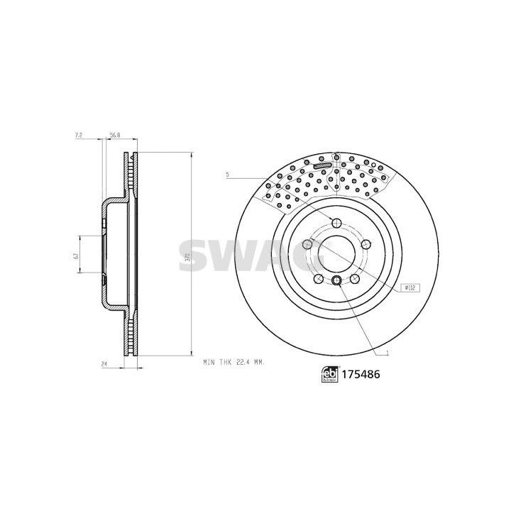 Stabdžių diskas SWAG 33 10 5258