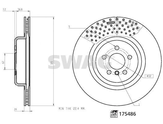 Stabdžių diskas SWAG 33 10 5258