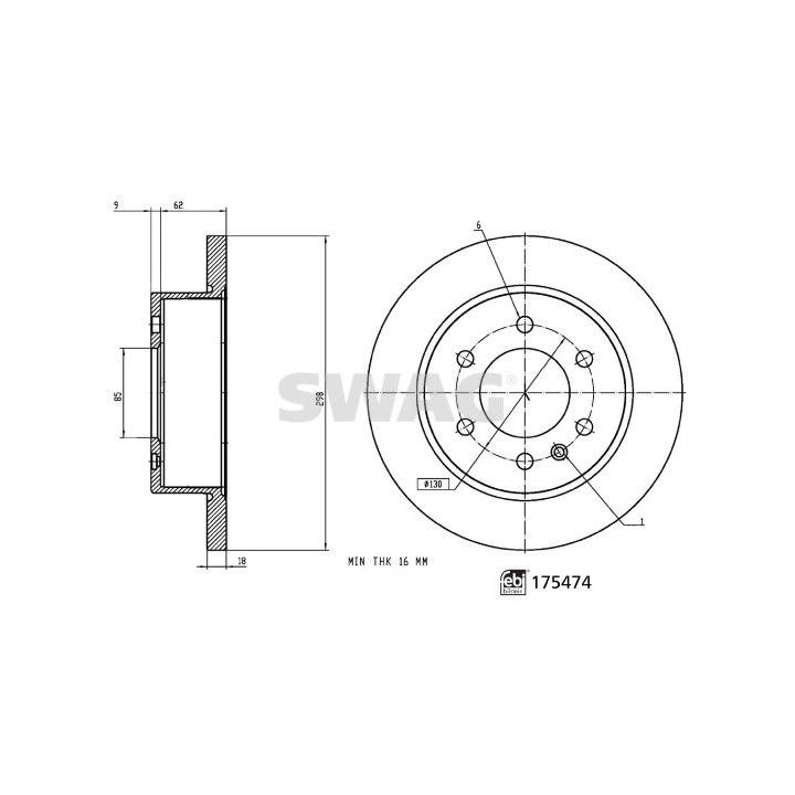 Stabdžių diskas SWAG 33 10 5287