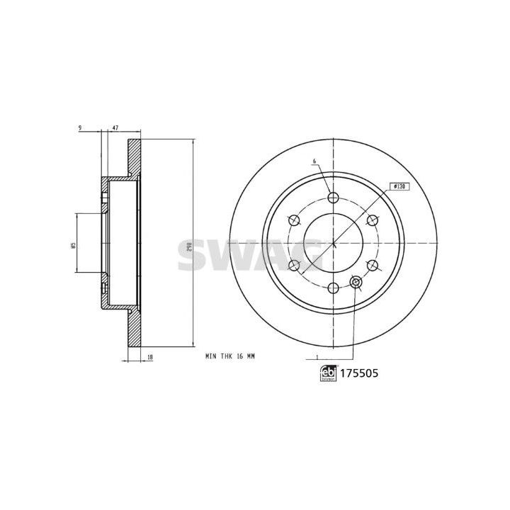 Stabdžių diskas SWAG 33 10 5350