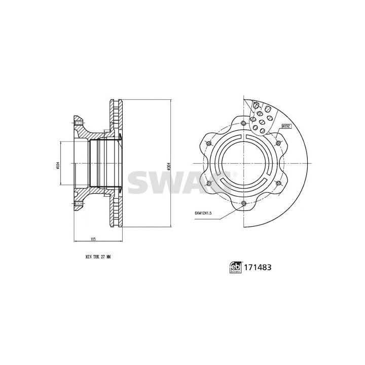 Stabdžių diskas SWAG 33 10 6296