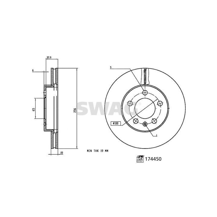 Stabdžių diskas SWAG 33 10 6352