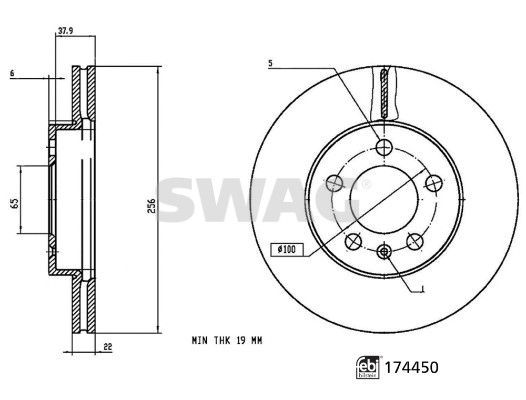 Stabdžių diskas SWAG 33 10 6352